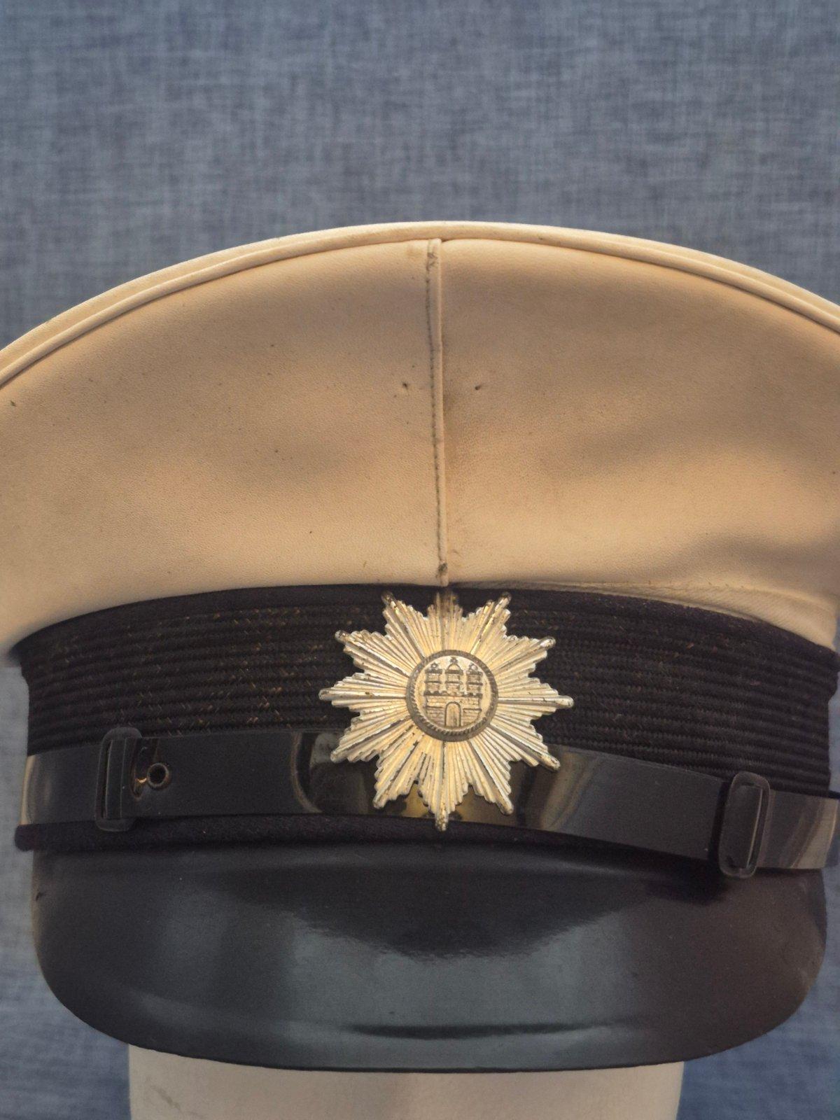 Orig. Polizei Schirmmütze Hamburg 1955 Uniform Dienstmütze Nordloh Mid Century