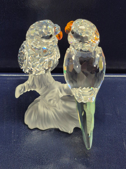 Swarovski 680627 - Wellensittiche Pärchen Kristallglas -  Sammlerstück