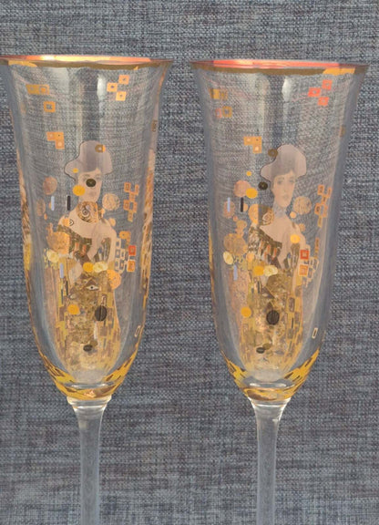 Goebel - Artis Orbis - Gustav Klimt Champagnerflöten 2er Set Adele Bloch-Bauer