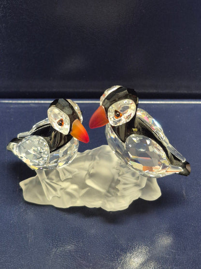 Swarovski Nr. 261643 -  Papageientaucher Paar Kristall Figur Vogel Sammlerstück