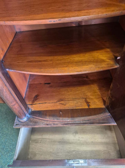 Antiker Biedermeier Vertiko Mahagoni Säulen Schrank 19. Jh. 1 Tür 2 Schubladen