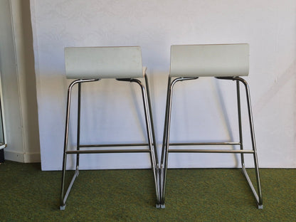 Ikea Sebastian - 2x Barhocker Holz Schichtholz weiß Chromgestell