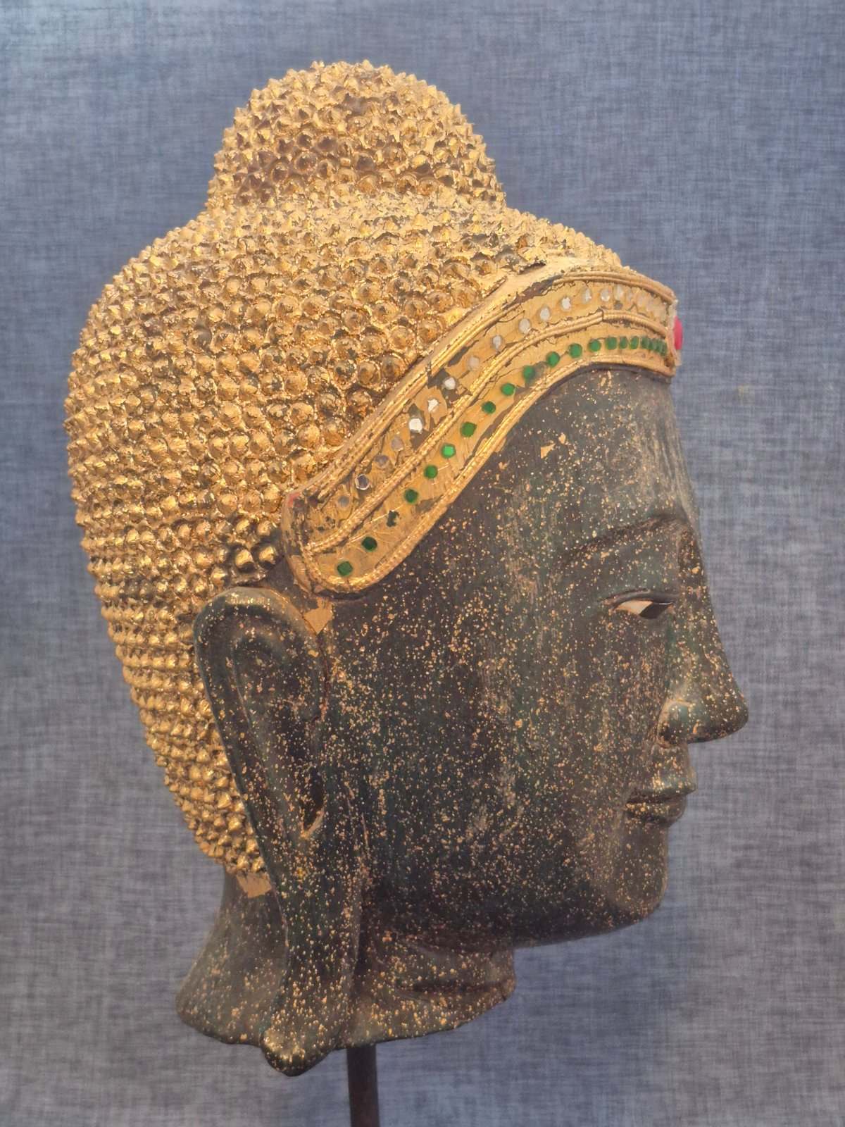 Buddha-Kopf - thailändisch - Golddekor - ca 50 cm hoch -