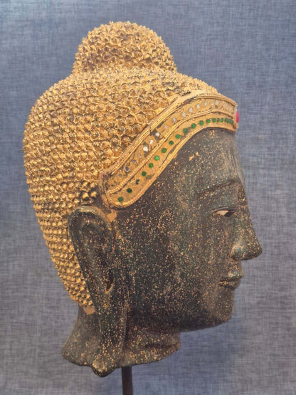 Buddha-Kopf - thailändisch - Golddekor - ca 50 cm hoch -