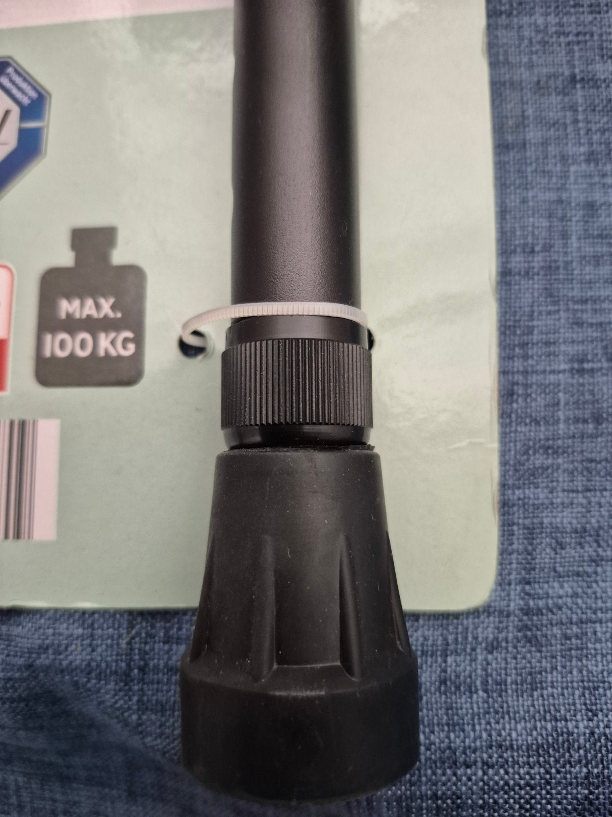 Spazierstock Teleskop höhenverstellbar 735-990mm Handschlaufe schwarz NEU