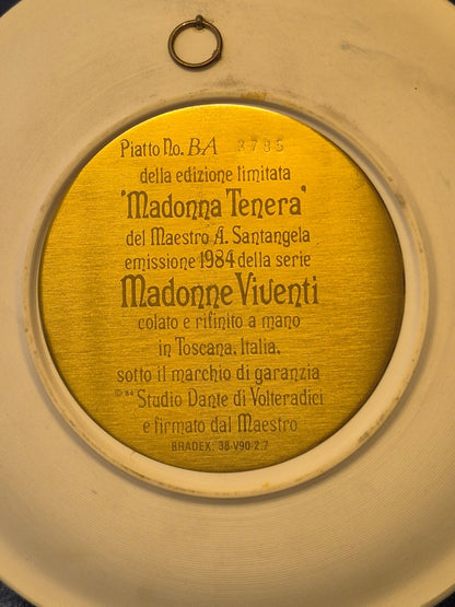 Studio Dante di Volteradici Madonna Tenera Relief Wandteller 1984 Limitiert