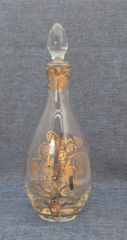 Goebel Artis Orbis Glas Karaffe Gustav Klimt Lebensbaum Erwartung Stöpsel 37 cm