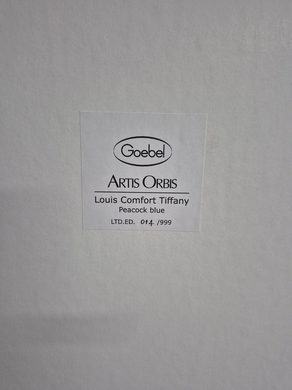 Goebel - Artis Orbis - Louis Comfort Tiffany -Peacock Blue - Ltd.Ed. 014/999