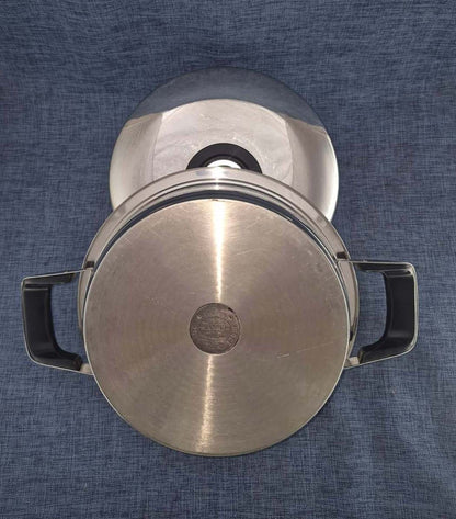 AMC Niedertopf 68028 - 2,6L Edelstahl mit Deckel & Thermometer Kochtopf Bräter
