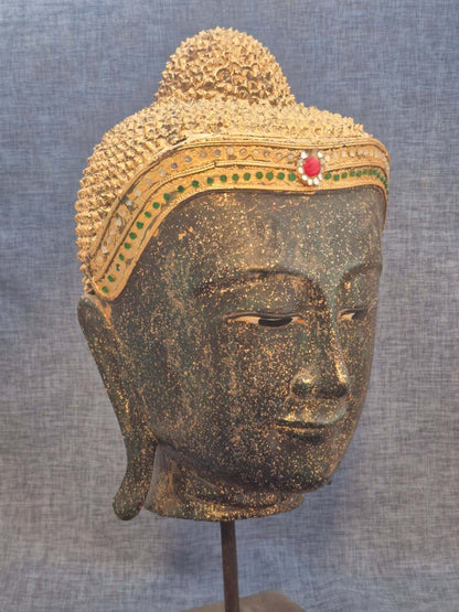 Buddha-Kopf - thailändisch - Golddekor - ca 50 cm hoch -