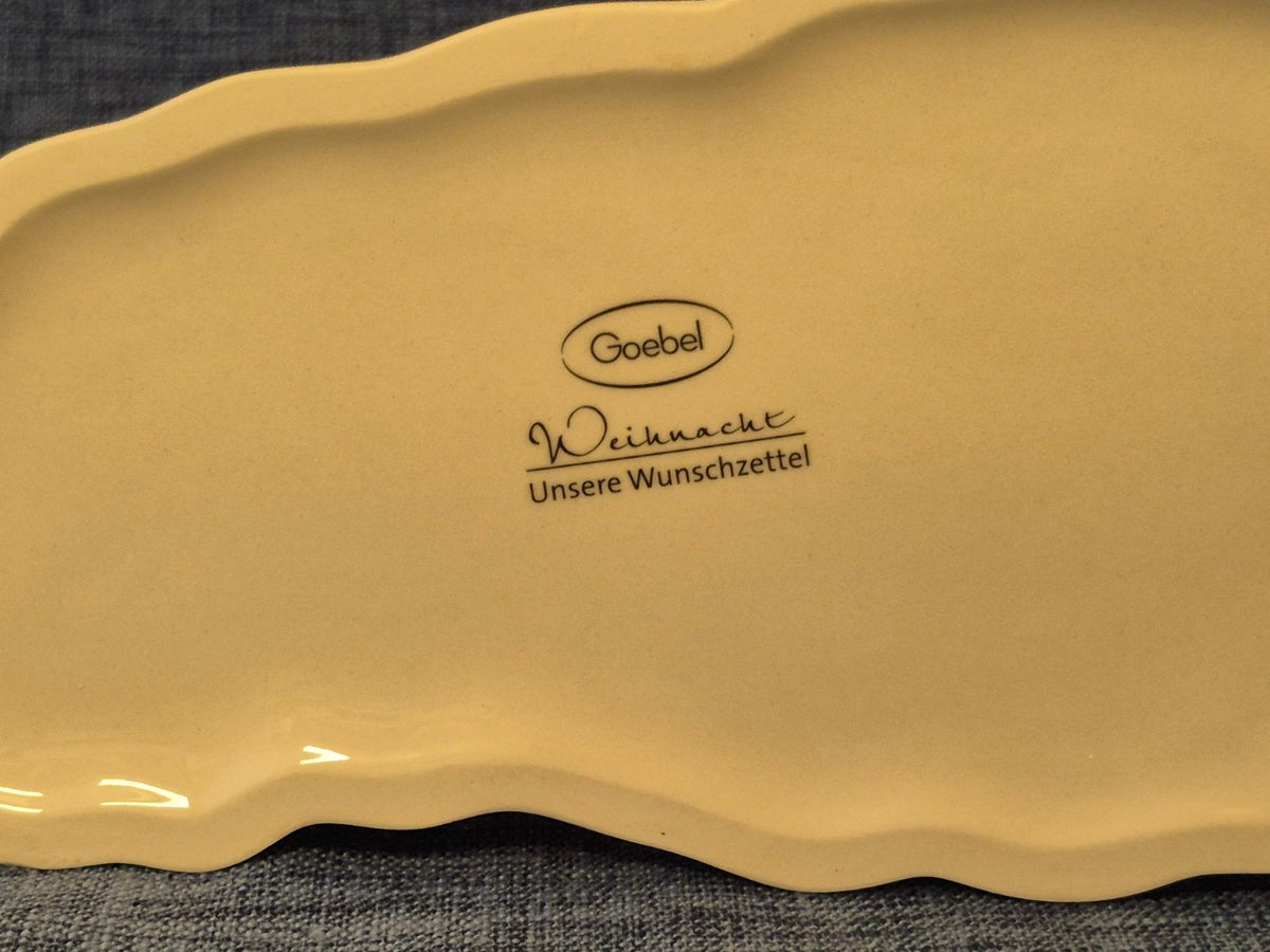 Goebel Weihnacht "Unsere Wunschzettel" Kinder Briefkasten Schlitten - Rarität