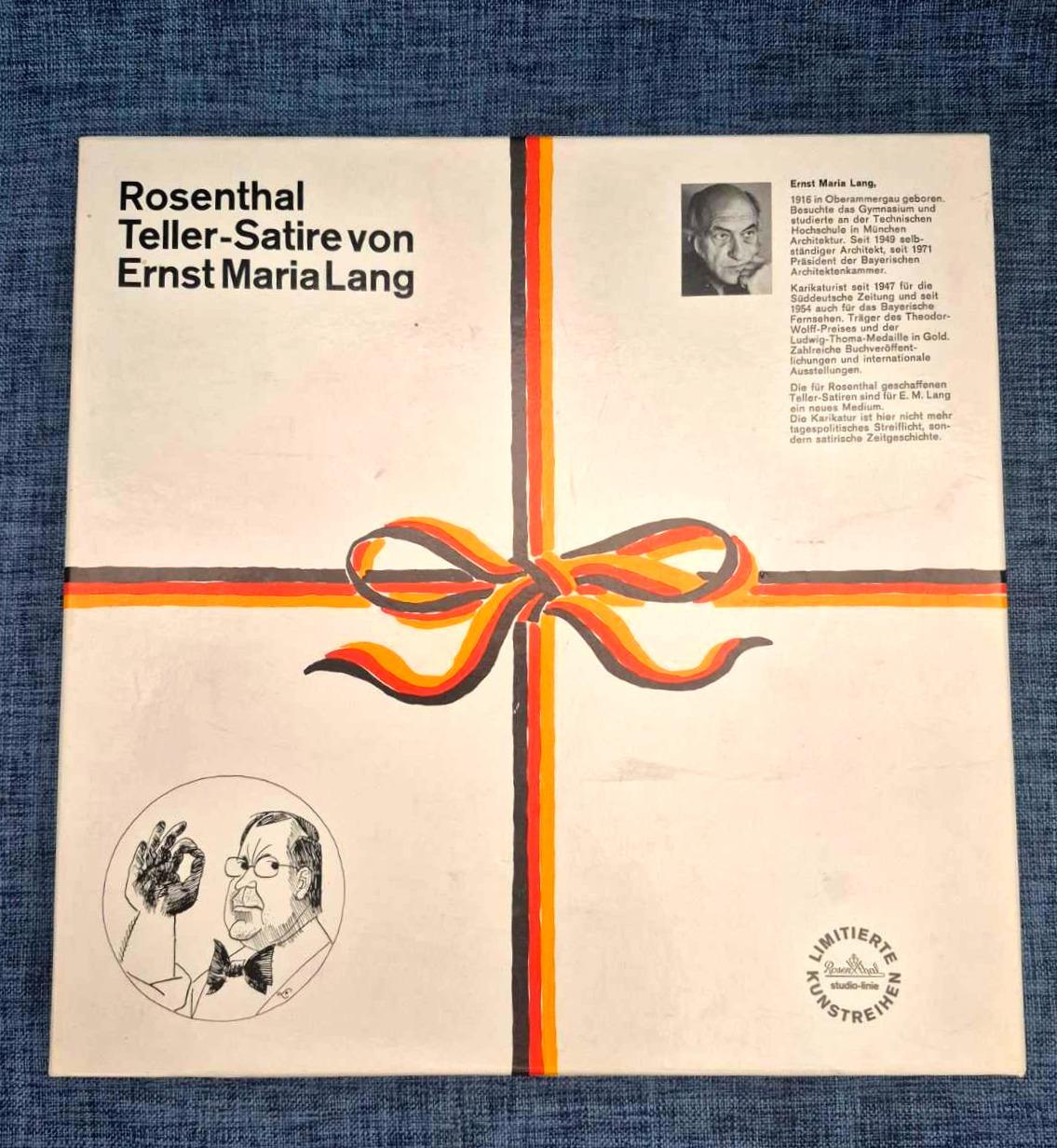 Rosenthal Teller-Satire Ernst Maria Lang Helmut Kohl limitiert 5000 Exemplare