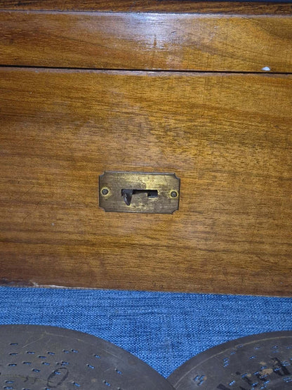 Kalliope Spieldose Plattenspieldose antik Leipzig 10 Platten Nussbaum Rarität
