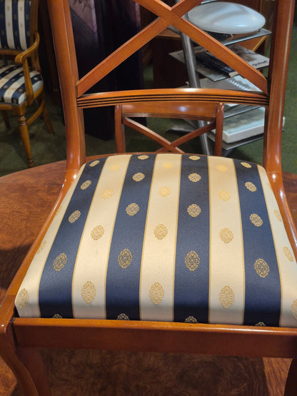 Esstisch ausziehbar + 4 Stühle Mahagoni Furnier Biedermeier Stil Säulenfuß
