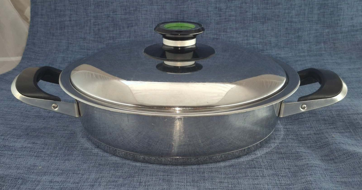 AMC Niedertopf 68028 - 2,6L Edelstahl mit Deckel & Thermometer Kochtopf Bräter