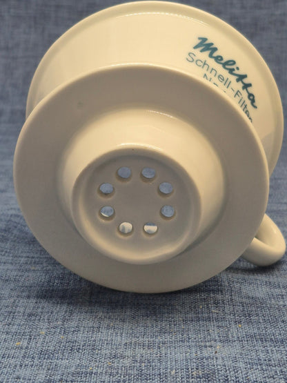 Melitta Schnell-Filter Nr. 102 Porzellan 4-8 Tassen 8-Lochfilter. D.R.P.
