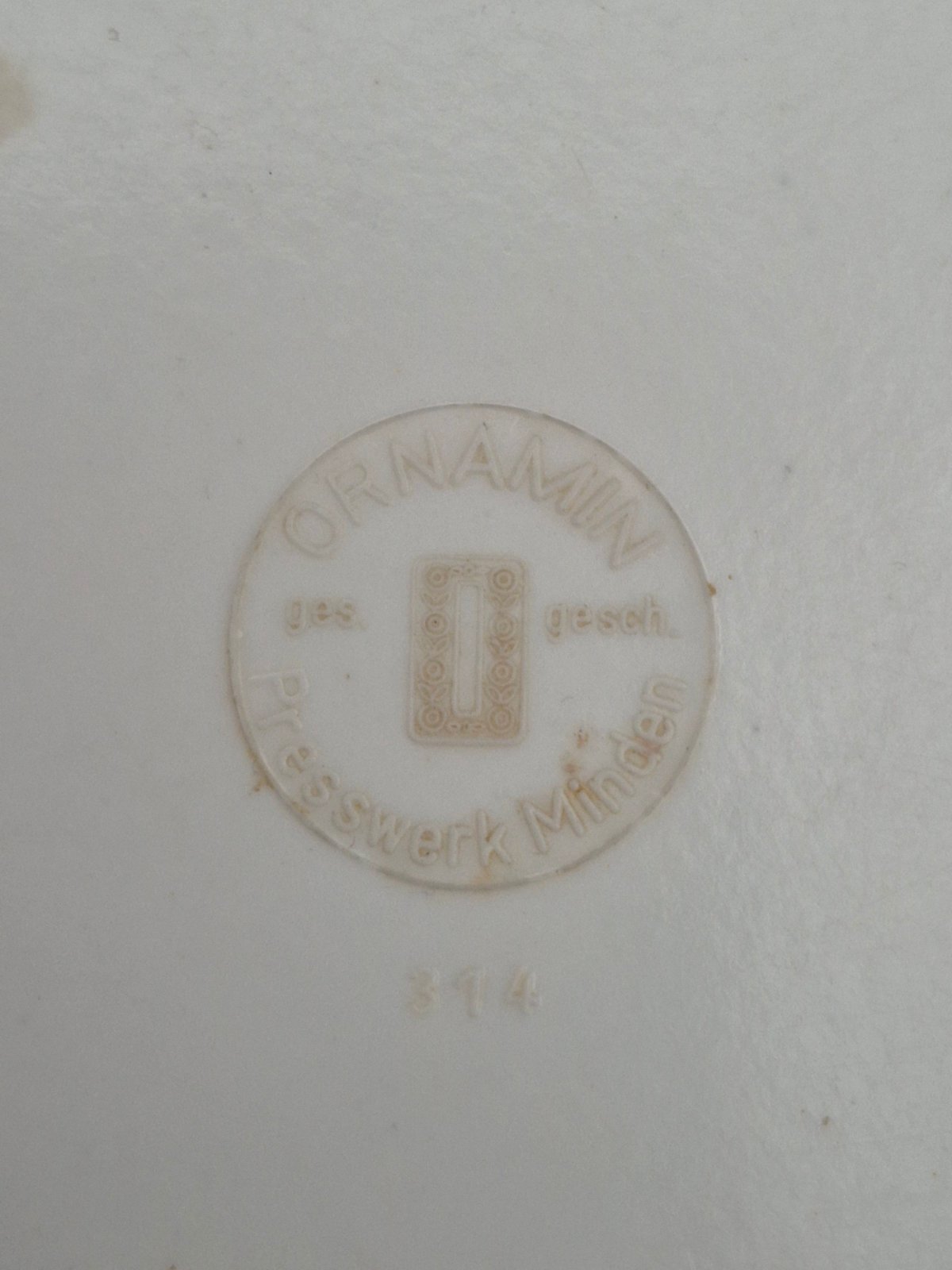 Tablett mit Untersetzern - ORNAMIN Presswerk Minden - 50/60er Jahre - Rarität