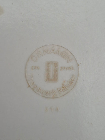 Tablett mit Untersetzern - ORNAMIN Presswerk Minden - 50/60er Jahre - Rarität