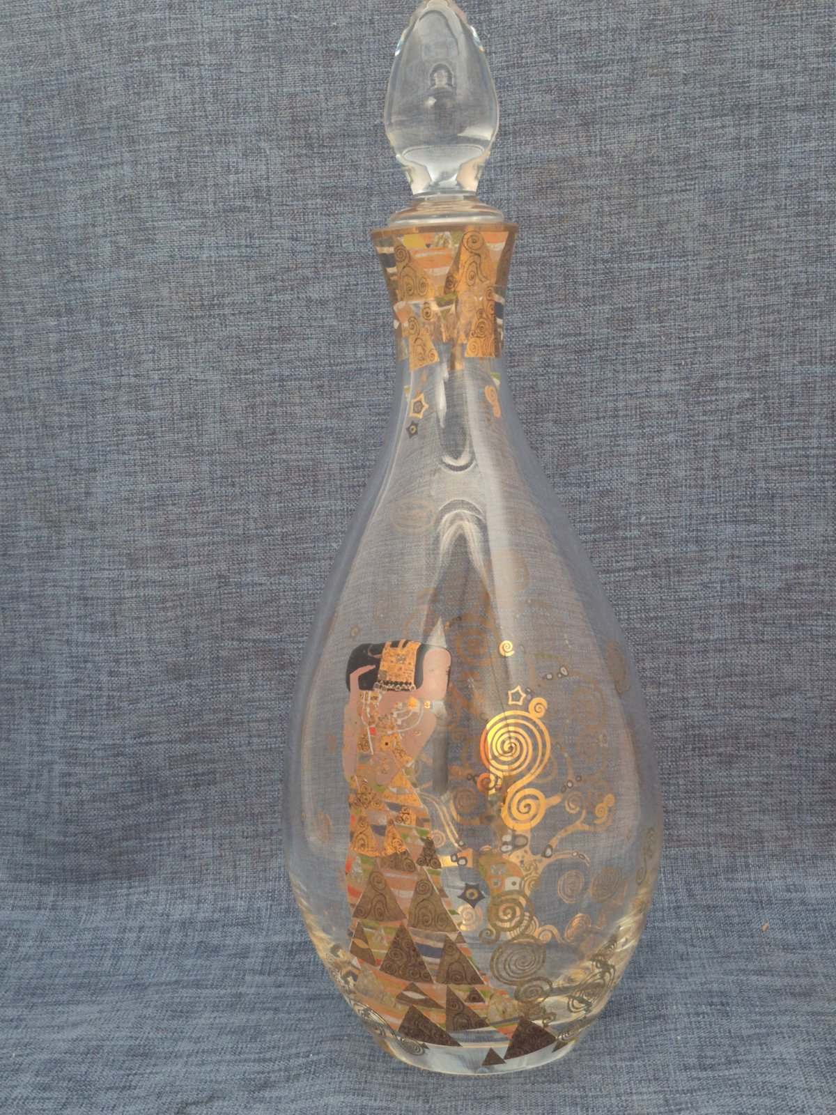 Goebel Artis Orbis Glas Karaffe Gustav Klimt Lebensbaum Erwartung Stöpsel 37 cm