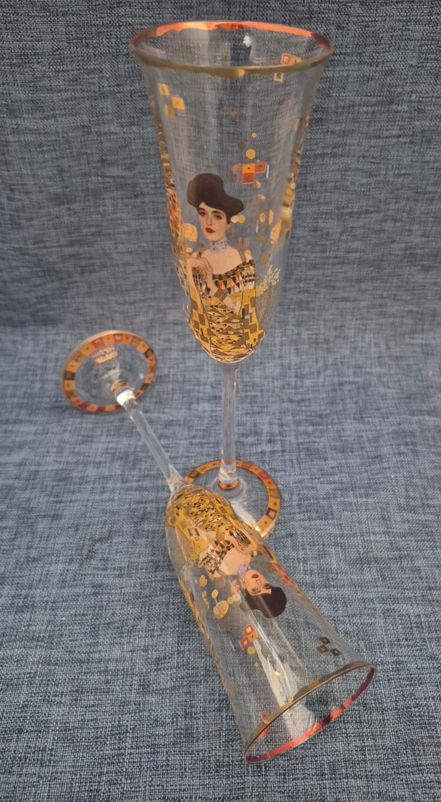 Goebel - Artis Orbis - Gustav Klimt Champagnerflöten 2er Set Adele Bloch-Bauer