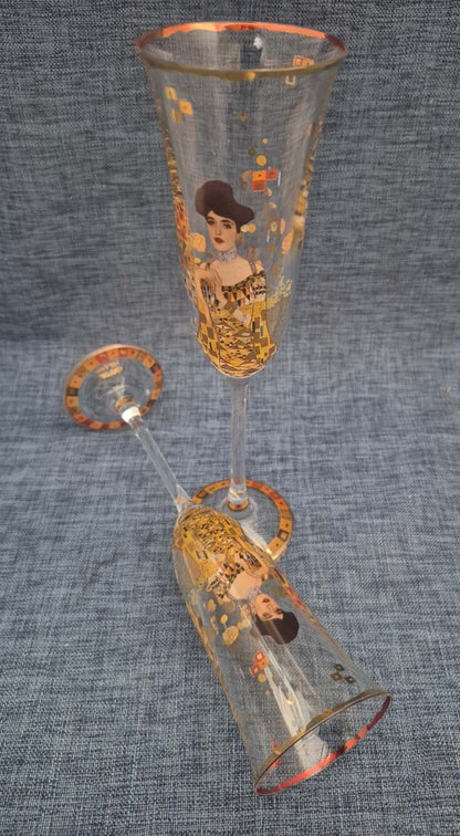 Goebel - Artis Orbis - Gustav Klimt Champagnerflöten 2er Set Adele Bloch-Bauer