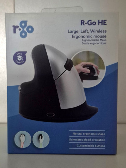 R-Go HE Mouse Large Left Wireless Ergonomische Maus Linkshänder kabellos 2400DPI