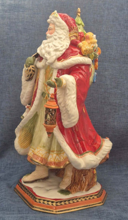 Fitz and Floyd Damask Holiday Weihnachtsmann Figur Porzellan groß Santa