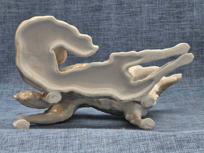 Porzellan Figur Barsoi Paar stehend & liegend Windhund Vintage Deko Hund