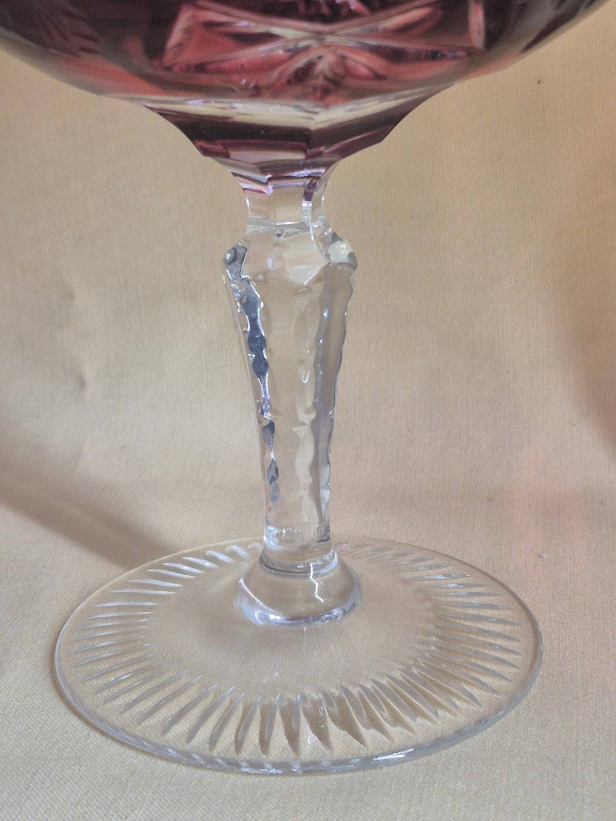 Nachtmann - 6 Bleikristallglas Sektschalen - Champagner Coupe - rubinrot -
