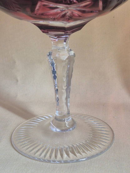 Nachtmann - 6 Bleikristallglas Sektschalen - Champagner Coupe - rubinrot -