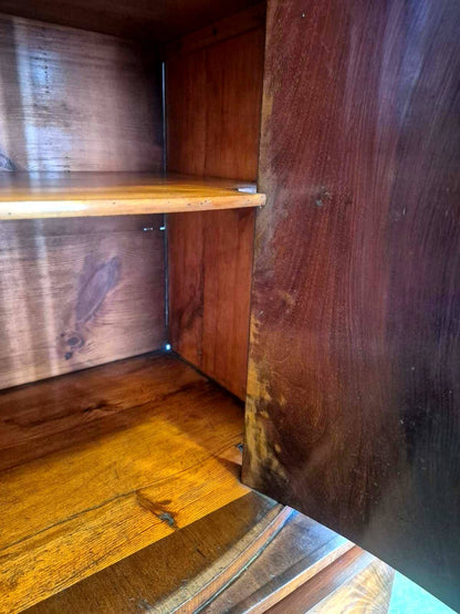 Antiker Biedermeier Vertiko Mahagoni Säulen Schrank 19. Jh. 1 Tür 2 Schubladen