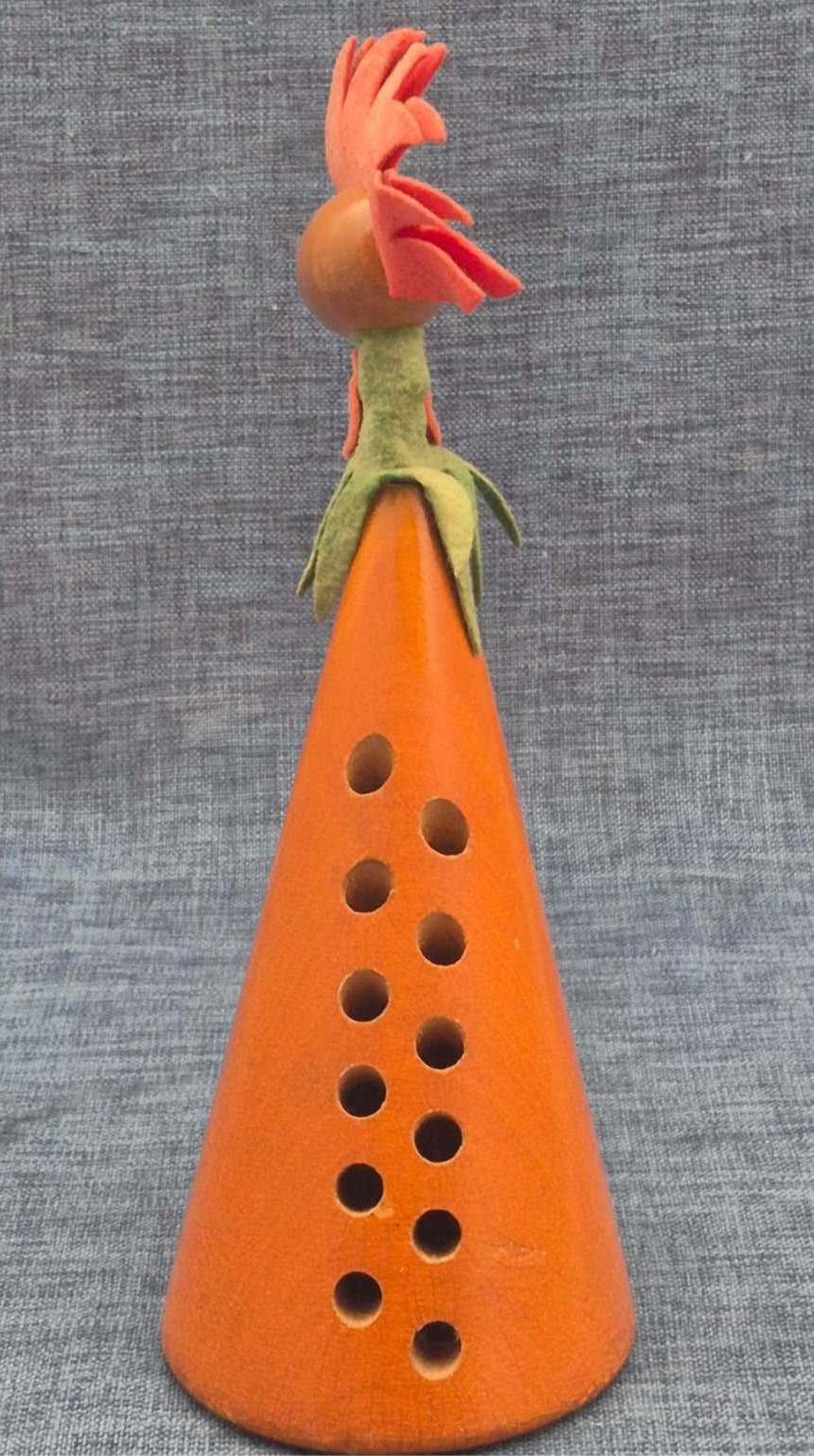 Wackelkopfhahn - Bobble Head - Buntstifthalter - Holz - Denmark - Mid Century