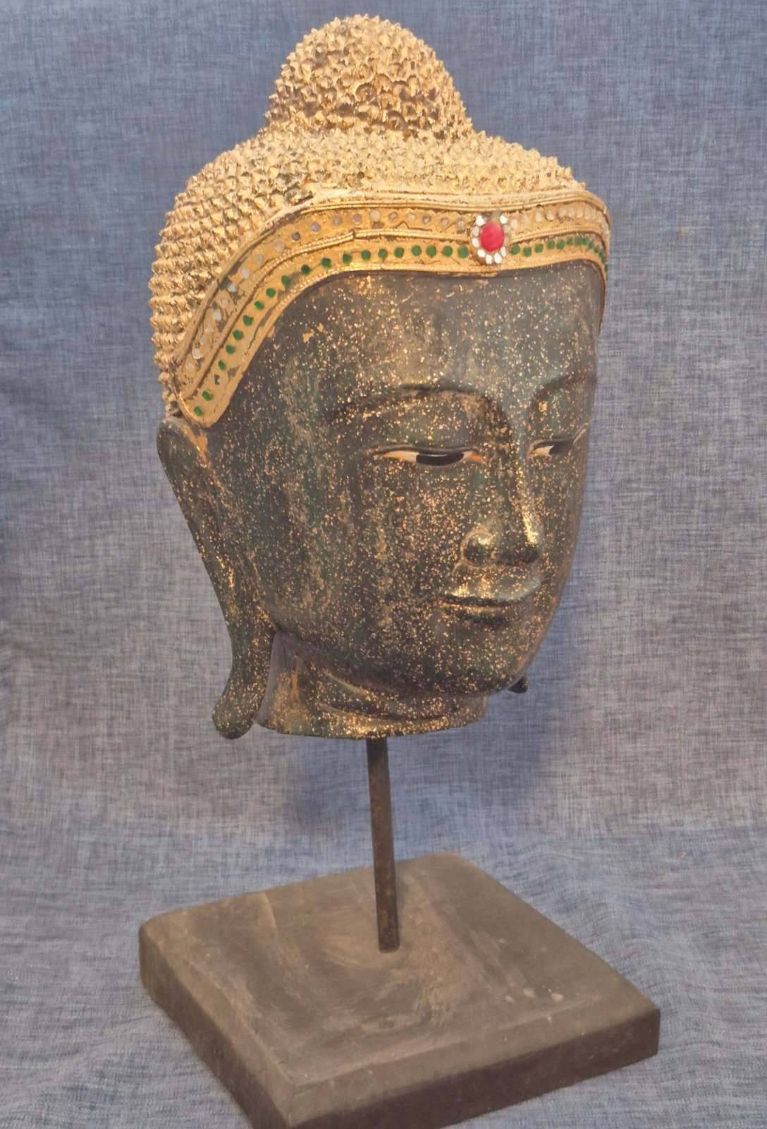 Buddha-Kopf - thailändisch - Golddekor - ca 50 cm hoch -